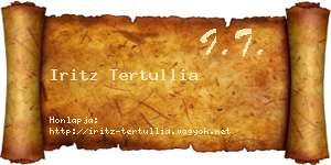 Iritz Tertullia névjegykártya